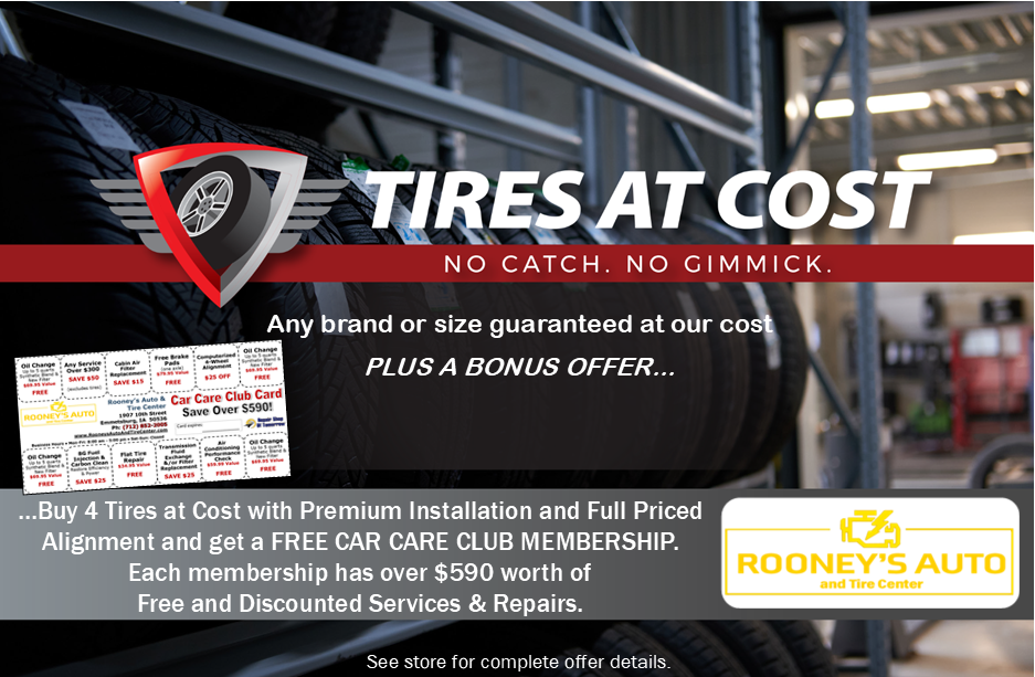Tires at Cost - Rooney's Auto & Tire Center